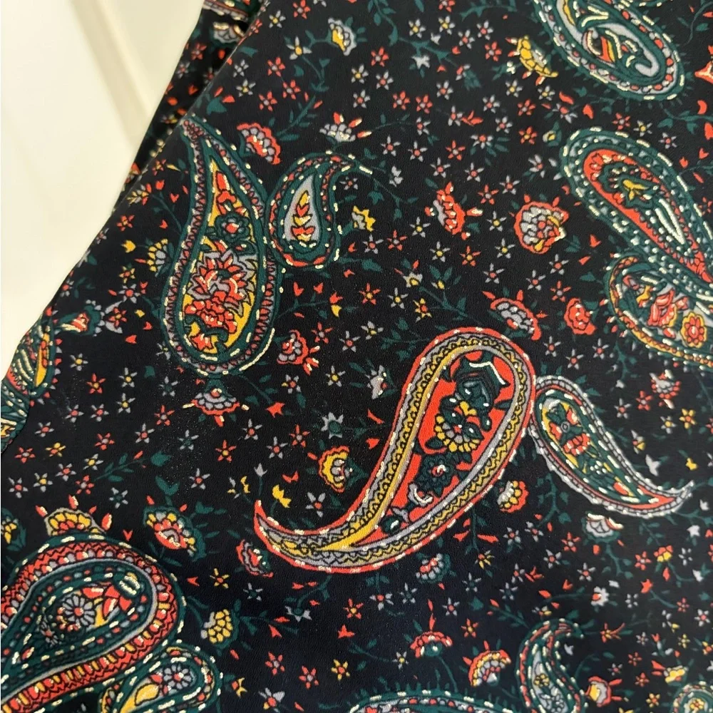 J.Crew Silk Paisley Halter Tie-Neck Top Size 2